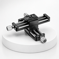Rail coulissant macro à double vitesse réglable en alliage d'aluminium avec plaque Arca QR rotative à 360° pour trépied d'appareil photo