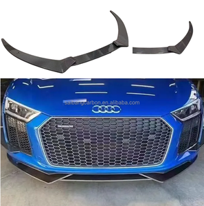 Lèvre avant en fibre de carbone de style <span class=keywords><strong>R8</strong></span> 3-PC pour <span class=keywords><strong>Audi</strong></span> <span class=keywords><strong>R8</strong></span> V10 <span class=keywords><strong>Plus</strong></span> 2017 - 2019 Kit de carrosserie - Product Image 3