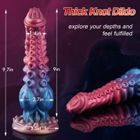 Vibromasseur Dildo Chauffant à Texture Unique, en Silicone, Thème Dragon Fantaisie Monstre Créature Tentacules, Dildo Anal pour Hommes Gays et Femmes