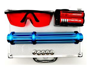 Bolígrafo puntero de linterna láser azul de 450nm recargable dorado extendido de gama alta - Product Image 3