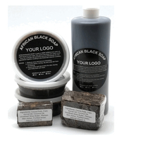 Savon Noir Africain Pâte Liquide Brut Naturel Traitement de l'Acné Contre l'Eczéma, le Psoriasis, les Cicatrices, les Taches Brunes, les Boutons et les Points Noirs