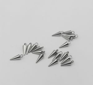 Pendentif conique en acier inoxydable pour collier, bracelet, boucles d'oreilles, accessoires de bijoux DIY, pendentif en forme de cône en stock et en gros - Product Image 1