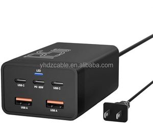 125W Gan Charging Head 3USB C+2USB QC3.0 Multi Port Travel Desktop Charger Mobile Phone Charging <b>Socket</b> - Product Image 1