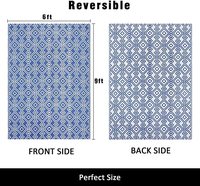 Tapis de paille en plastique 2x6x9 pouces, tapis réversible, grand tapis de sol pour l'extérieur, le camping-car et le Patio