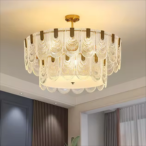 Supply Striped Bedroom Living <b>Room</b> Glass Chandelier Palace Style Villa Hotel Pendant <b>Light</b> - Product Image 2