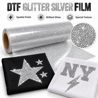 Film à Effet Spécial DTF, Film Holographique Doré Argenté, Paillettes Luminescentes, Film de Transfert Thermique pour T-shirts