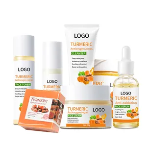 Siero di vitamina C etichetta privata Anti invecchiamento prodotti per il viso sbiancante cura della pelle Anti Acne curcuma cura della pelle Set