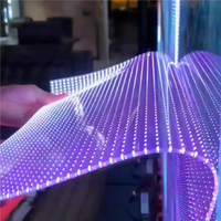 Écran LED transparent, film LED flexible, écran d'affichage cristallin sur les vitrines des centres commerciaux, panneau publicitaire LED sur verre