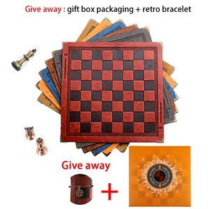 Grand jeu d'échecs d'extérieur, plateau en cuir, jeu de société de luxe haut de gamme, 9 couleurs, cadeau de collection chilien, jeu de backgammon, jeu de go - Product Image 3