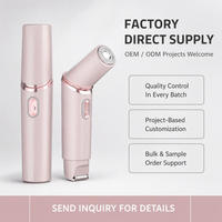 Rasoir intime rechargeable compact 2-en-1 pour femmes avec poignée ergonomique fine, rasoir pour femmes de tous types de peau