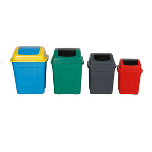 Manufacturer sells 30L multi-size <b>plastic</b> trash cans, outdoor swing-top storage <b>bins</b>, square <b>plastic</b> trash cans. - Product Image 3
