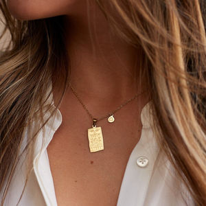 Collier de cartes de Tarot du zodiaque rempli d'or 18K, étanche et Original, Non terni - Product Image 2