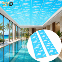 Plafond suspendu en PVC imitation marbre, installation facile, 595x595mm, pour le marché hondurien