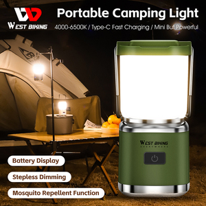 Lampe suspendue pour tente imperméable rechargeable <span class=keywords><strong>WEST</strong></span> BIKING pour l'extérieur, éclairage de travail LED pour la maison, <span class=keywords><strong>camping</strong></span> - Product Image 2