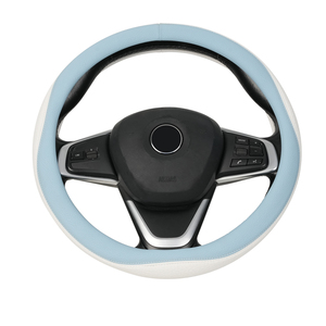Housse de <span class=keywords><strong>volant</strong></span> de voiture en <span class=keywords><strong>cuir</strong></span> PU rose antidérapante de luxe à 4 branches, style féminin, protection de <span class=keywords><strong>volant</strong></span>, prix d'usine, vente en gros - Product Image 4