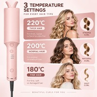 Torlin Alat Pengeriting Rambut Otomatis Marcel Curling Irons Ion Negatif 220C 10 Menit Mati Otomatis 2 Tombol Kontrol Arah Motor