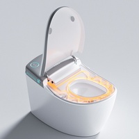 Toilette intelligente de luxe pour yacht, design élégant, en céramique, à poser au sol, chasse d'eau entièrement automatique, capteur, abattant automatique, chauffage instantané, télécommande