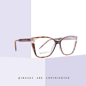 Montura de Gafas Tr90 Estilo Ojo de Gato de 53 mm, Anti Luz Azul, Montura Completa para Mujer, Estilo Europeo Retro, Monturas Ópticas - Product Image 1