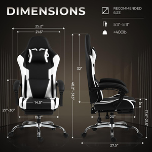 2025 Ultimate Comfort Beste ergonomische Gaming-Stühle Videospiel-Büro-Computer-Schreibtischs tühle Erhöhen Sie Ihr Spieler lebnis Weiß - Product Image 6