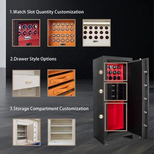 Caja de Seguridad para Relojes de Acero y Cuero, Personalizable OEM y ODM, con 15 Ranuras, Motor Silencioso, Luz LED y Gran Espacio de Almacenamiento para Joyas - Product Image 4