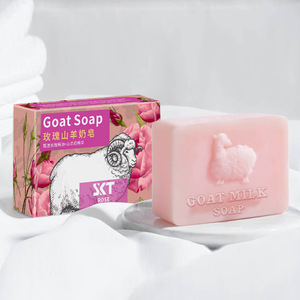 Savon artisanal solide au lait de chèvre et à la rose pour le visage et le corps - Hydratant, parfum longue durée pour hommes et femmes 100g - Product Image 3