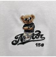 Little Cool Bear Cartoon T-shirt à manches courtes pour hommes haut de gamme marque de mode lâche col rond mode jeunesse sous-couche impression