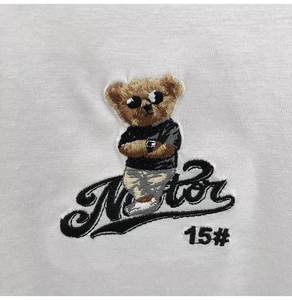 T-shirt a maniche corte con piccolo orso Cool per uomo di fascia alta marchio di <span class=keywords><strong>moda</strong></span> ampia girocollo <span class=keywords><strong>moda</strong></span> giovane stampa Underlay - Product Image 6