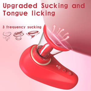 Mainan seks pasangan baru pemijat payudara Stimulator klitoris silikon tahan air Vibrator penjilat perempuan - Product Image 3