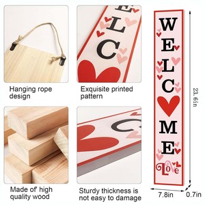 Welcome <strong>Sign</strong> <strong>for</strong> Front Door Decor Outdoor Decorations <strong>Home</strong> Wall <strong>Wooden</strong> Heart Love <strong>Wooden</strong> <strong>Sign</strong> Long Hanging <strong>Sign</strong> Customized All - Product Image 5