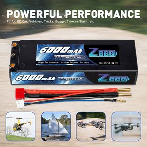 แบตเตอรี่ Zeee HV 7.6V 2S 6000mAh Rc Lipo เหมาะสำหรับรถทุกประเภทขนาด 1/10 เช่น Traxxas Slash, Slash 4x4, Bandit, Rustler ฯลฯ - Product Image 4
