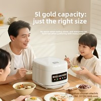 Autocuiseur intelligent programmable multifonction grande capacité 5L avec revêtement antiadhésif, puissance 800-1000W, garantie 12 mois pour 34 personnes