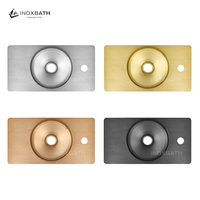 Lavabo Rectangular de Acero Inoxidable para Baño, Unidad Colgante de Pared con Orificio para Grifo y Toallero 450x240mm