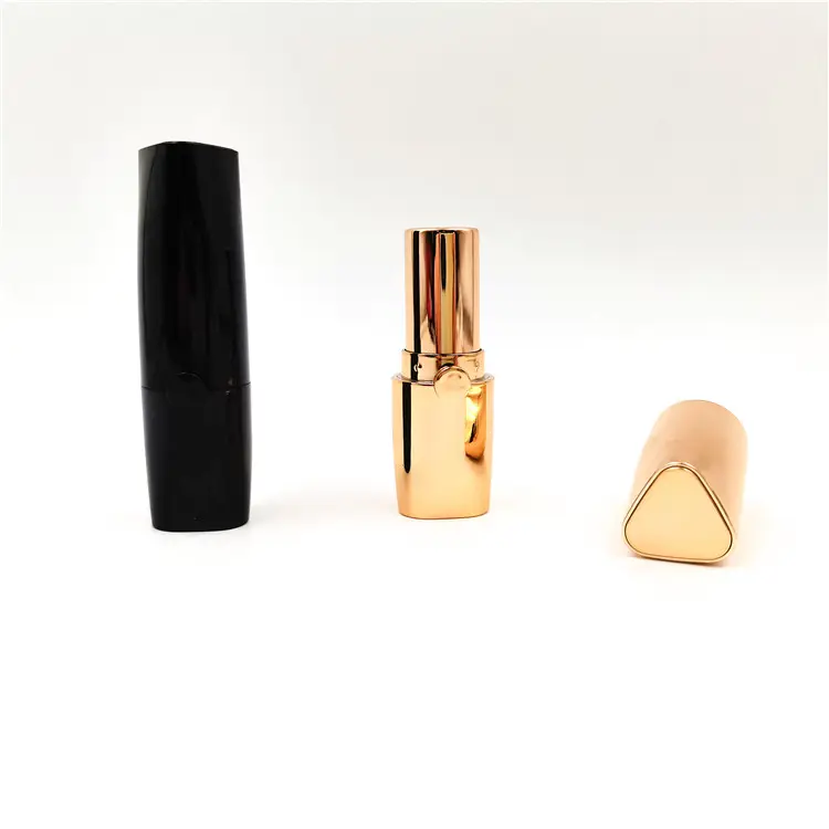 Роскошный квадратный тюбик для губной помады под розовое золото с логотипом на заказ, пустой тюбик для губ, 12,1 мм, косметическая упаковка