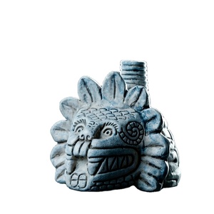 Ocarina artisanale authentique en résine, style aztèque, <span class=keywords><strong>serpent</strong></span> plumeux maya, fantôme de la mort, accessoire d'instrument de musique pour Halloween - Product Image 5