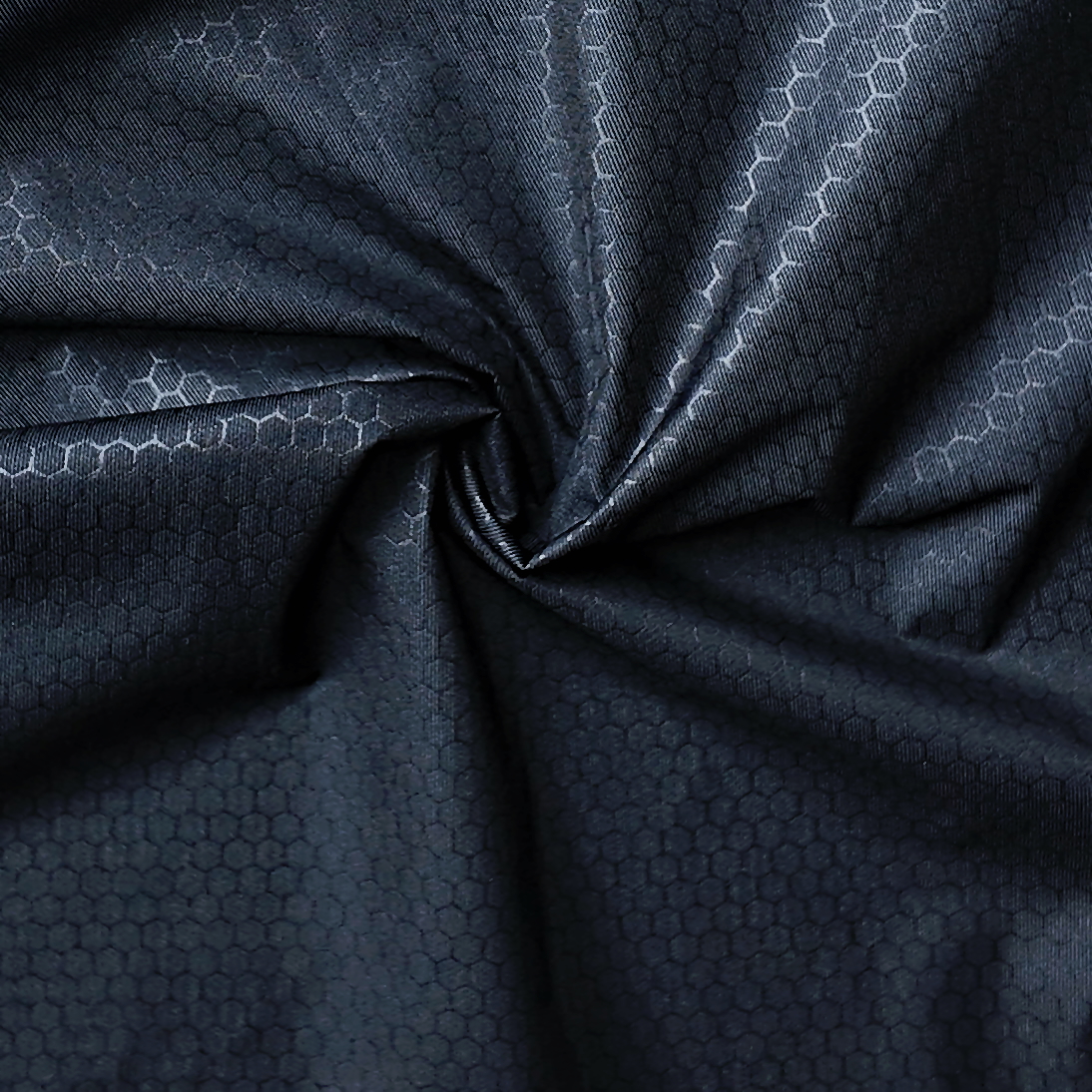 GRS 100% Recycled Poly Printed Woven Stretch Fabric with Embossed DWRO PU Clear Film for Swimwear