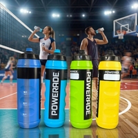 Bouteille d'eau pour vélo 750 ml en plastique, design sportif à presser, course à pied, football, activités de plein air, camping, anti-fuite, sans BPA