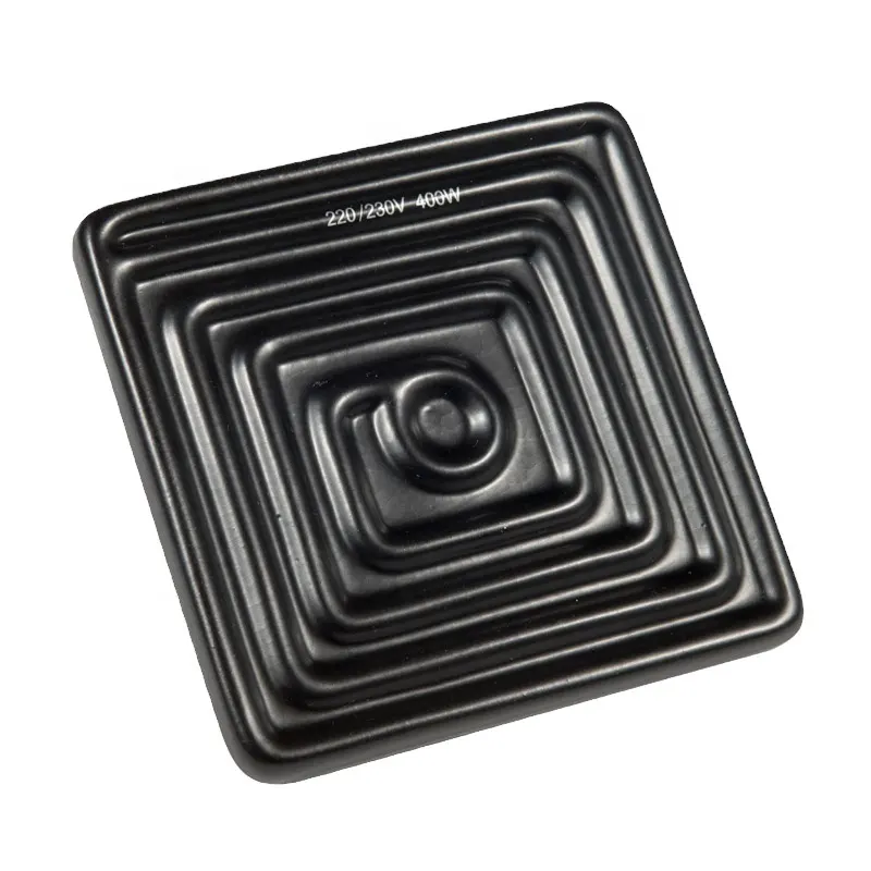 Plaque chauffante en céramique plate infrarouge carrée 400w