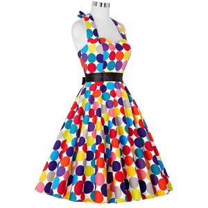 <span class=keywords><strong>Robe</strong></span> d'été décontractée Femme Polka Dot Retro Swing Gown <span class=keywords><strong>Pin</strong></span> <span class=keywords><strong>up</strong></span> <span class=keywords><strong>Robe</strong></span> Vintage 60s 50s Rockabilly Sundress - Product Image 2
