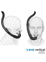 V.DIVE SN-09 Tube respiratoire pliable en silicone noir pour la plongée libre avec tuyau entièrement transparent 45 cm Non toxique Léger Unisexe
