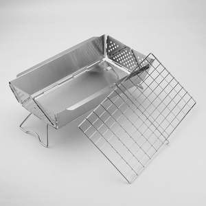 גריל פחמים נייד מודרני מנירוסטה, מתקפל, כיריים לקמפינג, מנגנון בטיחות להבה, קל לניקוי, עיצוב מתכת - Product Image 6