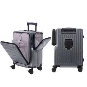 <span class=keywords><strong>Valise</strong></span> cabine à double ouverture frontale - Bagage léger de 20 pouces avec cadre en aluminium et roues pivotantes silencieuses à 360 degrés, serrure TSA - Product Image 4