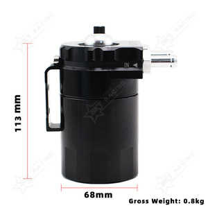 Oversea JDM Racing — réservoir récupération d'huile pour voiture, noir, en aluminium, Kit avec tuyau, récupération d'huile - Product Image 2