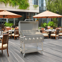 Gril extérieur à gaz portable commercial Core Pro en acier inoxydable avec 128000BTU pour hôtels, restaurants et fêtes dans la cour