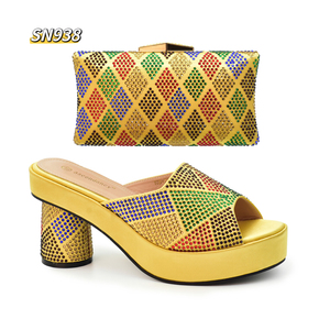 Conjuntos <span class=keywords><strong>de</strong></span> Zapatos y Bolsos <span class=keywords><strong>de</strong></span> Moda Italiana en Oferta, Conjunto <span class=keywords><strong>de</strong></span> Tacones Altos a Juego con Bolsos <span class=keywords><strong>de</strong></span> Fiesta con Pedrería, Proveedor Dorado en Línea - Product Image 2