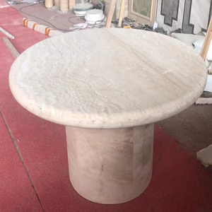 Stile europeo tavolo in marmo travertino tavolo da pranzo per soggiorno sala mobili scrivania all'aperto <span class=keywords><strong>pietra</strong></span> naturale tavolo da pranzo - Product Image 4