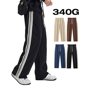 Pantalones de calle transfronterizos 340G Cordón Casual Recto Pierna ancha Otoño Invierno - Product Image 3