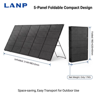 Panneau solaire pliable haute efficacité 500W, durable, portable, étanche IP67, avec support réglable, produits d'énergie solaire hors réseau