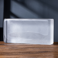 Blocs de verre transparents en cristal à coins arrondis, à une face givrée, pour cloisons décoratives