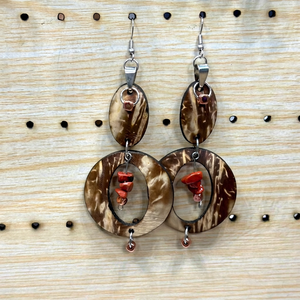 Coco Eco Brand Fashionable Wooden Earrings Trendy Accessory for Jewelry Lovers/ Handmade Coconut Shell Earring - Product Image 1