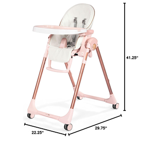 Silla Alta Portátil para Bebés, Mueble Infantil para Alimentación, Cocina y Sala de Estar con Bandeja Doble de Plástico - Product Image 2